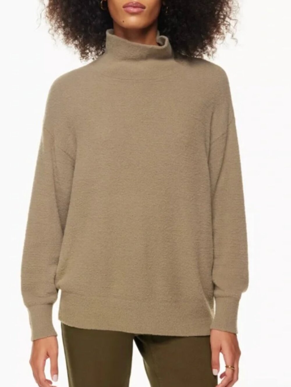 Brown Hush Knit Turtleneck Sweater | Aritzia Wilfred Free | Sz M